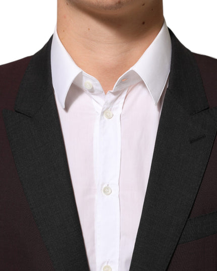 Dolce & Gabbana Maroon Wool 2 Buttons Suit Jacket Blazer