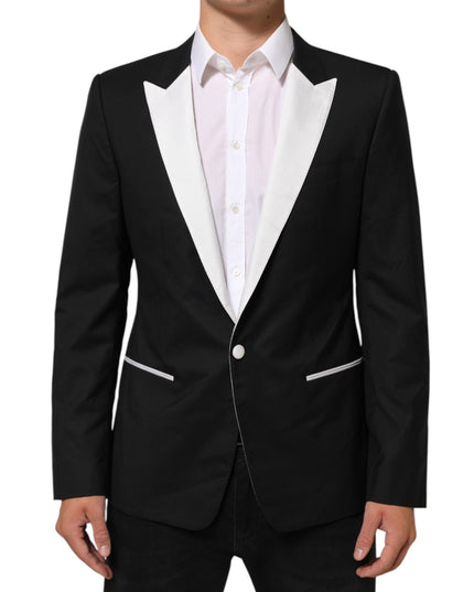Dolce & Gabbana Black White MARTINI 1 Button Men Suit Blazer