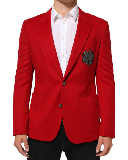 Dolce & Gabbana Red Cashmere 2 Buttons Suit Jacket Blazer