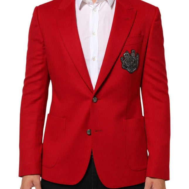Dolce & Gabbana Red Cashmere 2 Buttons Suit Jacket Blazer