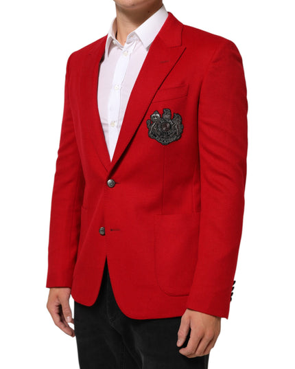 Dolce & Gabbana Red Cashmere 2 Buttons Suit Jacket Blazer