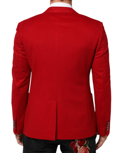 Dolce & Gabbana Red Cashmere 2 Buttons Suit Jacket Blazer