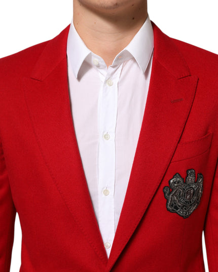 Dolce & Gabbana Red Cashmere 2 Buttons Suit Jacket Blazer
