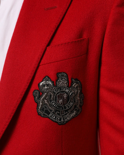 Dolce & Gabbana Red Cashmere 2 Buttons Suit Jacket Blazer