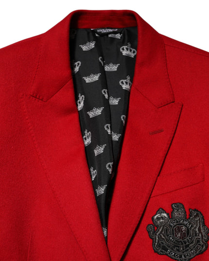Dolce & Gabbana Red Cashmere 2 Buttons Suit Jacket Blazer