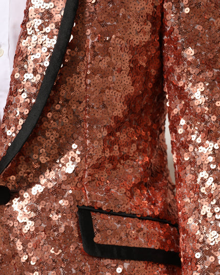 Dolce & Gabbana Pink Sequin SICILIA 1 Button Men Suit Blazer