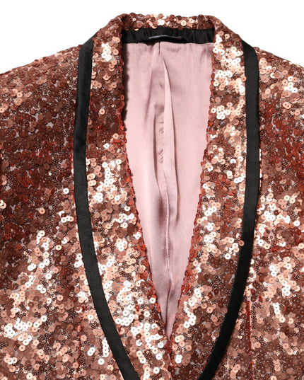 Dolce & Gabbana Pink Sequin SICILIA 1 Button Men Suit Blazer