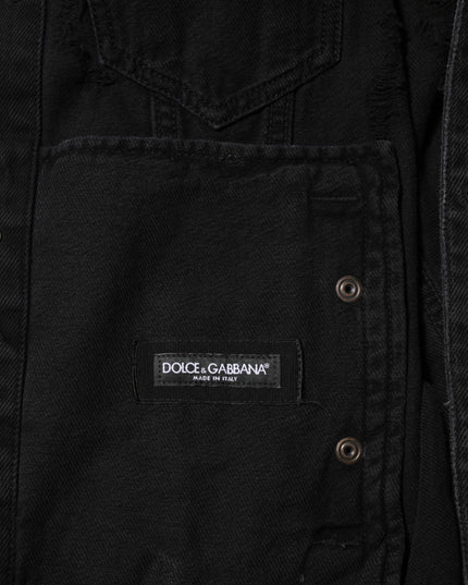 Dolce & Gabbana Black Cotton Stretch Denim Blouson Jacket