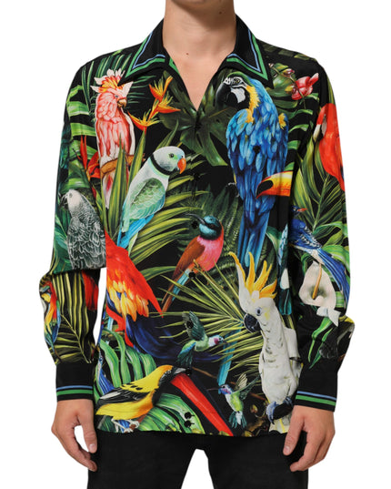 Dolce & Gabbana Multicolor Parrot Print Lounge Casual Shirt