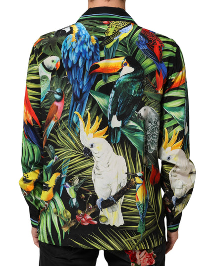 Dolce & Gabbana Multicolor Parrot Print Lounge Casual Shirt