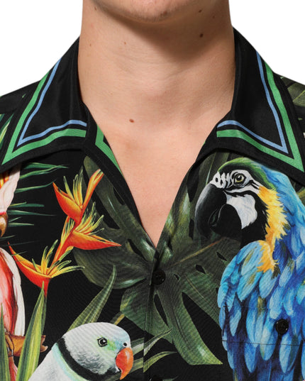 Dolce & Gabbana Multicolor Parrot Print Lounge Casual Shirt