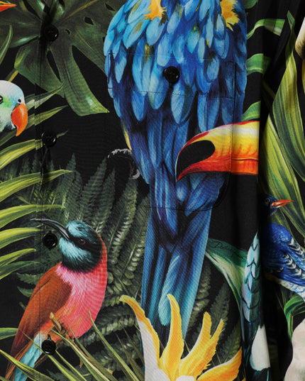 Dolce & Gabbana Multicolor Parrot Print Lounge Casual Shirt