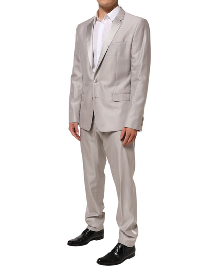 Dolce & Gabbana Light Gray Wool 2 Piece MARTINI Formal Suit