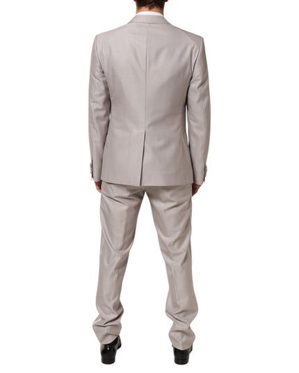 Dolce & Gabbana Light Gray Wool 2 Piece MARTINI Formal Suit