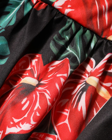 Dolce & Gabbana Multicolor Floral Cotton Poplin Midi Dress