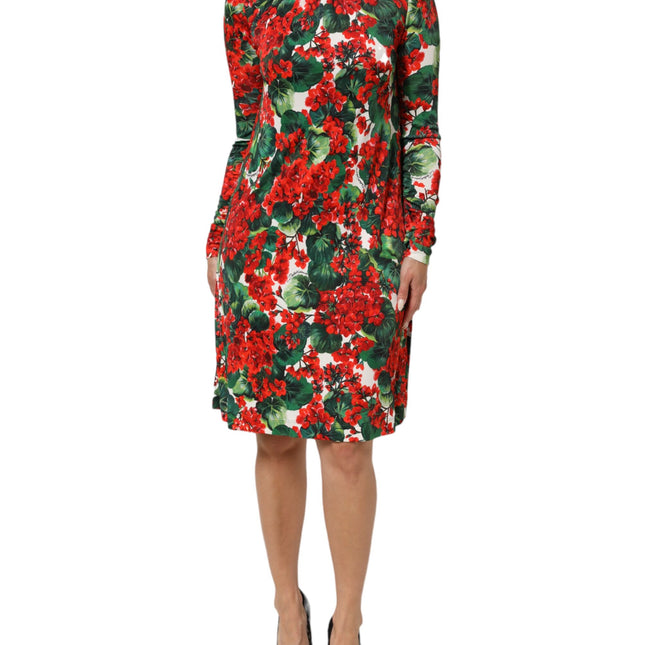 Dolce & Gabbana Multicolor Floral Short Portofino Dress
