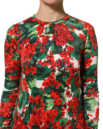Dolce & Gabbana Multicolor Floral Short Portofino Dress