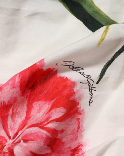 Dolce & Gabbana White Floral One Shoulder Sheath Dress