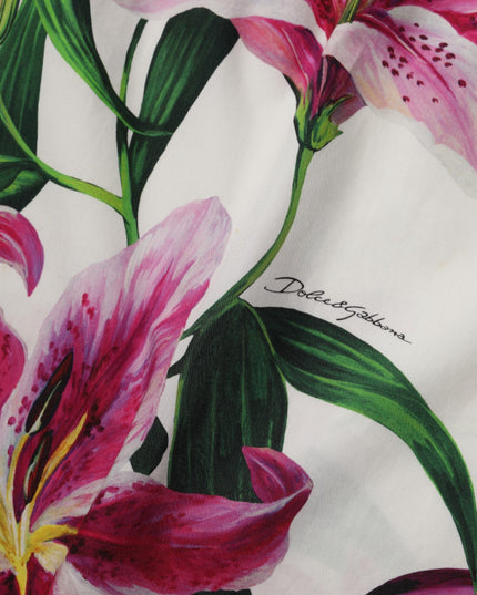 Dolce & Gabbana White Cotton Floral Sleeveless Mini Dress