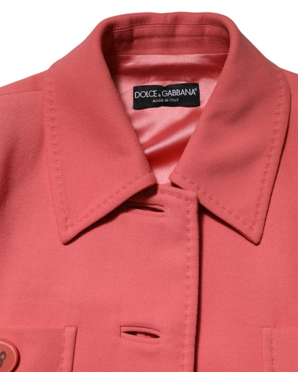 Dolce & Gabbana Pink Buttoned Down Trench Coat Jacket