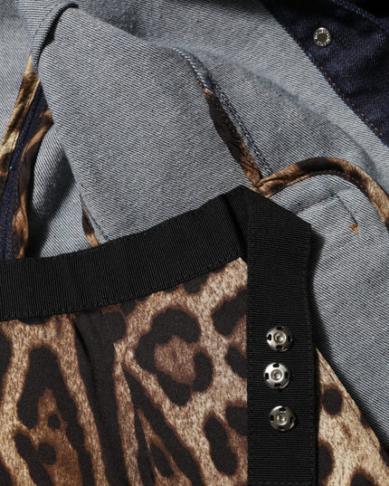 Dolce & Gabbana Dark Blue Cotton Collared Denim Coat Jacket