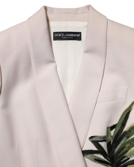 Dolce & Gabbana Beige Embroidered Single Breasted Jacket