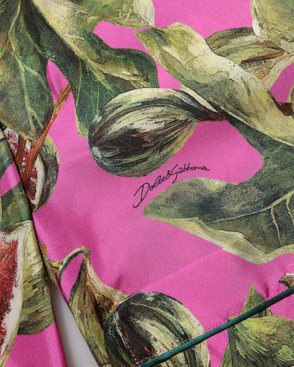 Dolce & Gabbana Hot Pink Fig Printed Silk Shirt Blouse Top