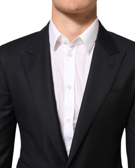 Dolce & Gabbana Black Wool NAPOLI 2 Button Men Suit Blazer