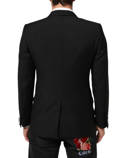 Dolce & Gabbana Black Wool MARTINI 2 Button Men Suit Blazer