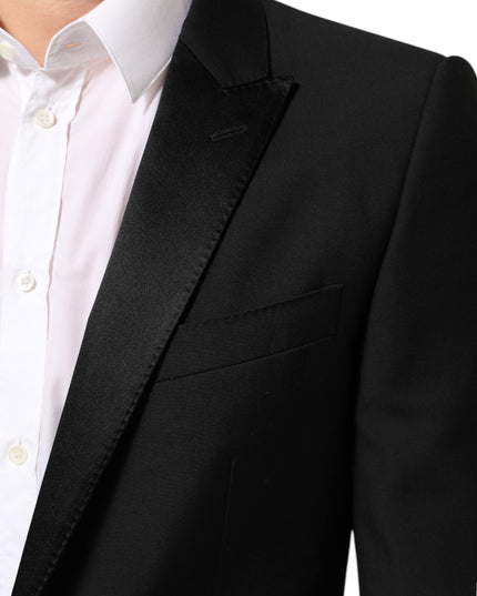Dolce & Gabbana Black Wool MARTINI 2 Button Men Suit Blazer