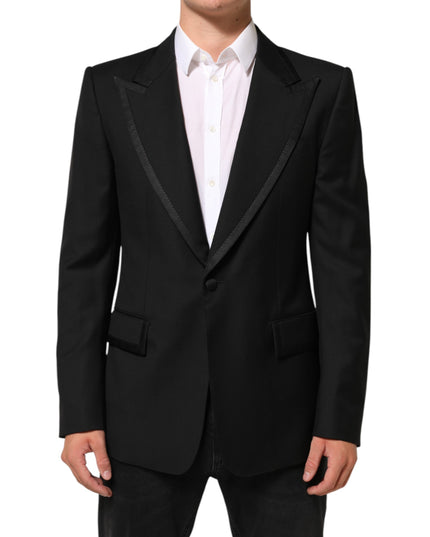 Dolce & Gabbana Black Wool 1 Button Suit Jacket Men Blazer