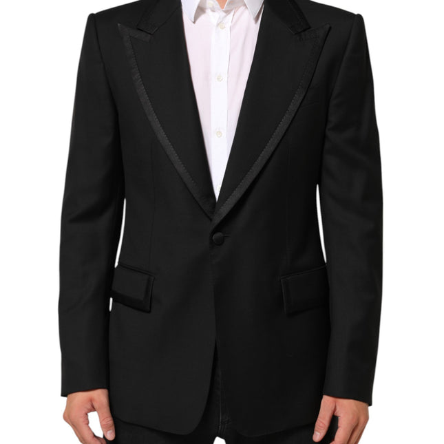 Dolce & Gabbana Black Wool 1 Button Suit Jacket Men Blazer