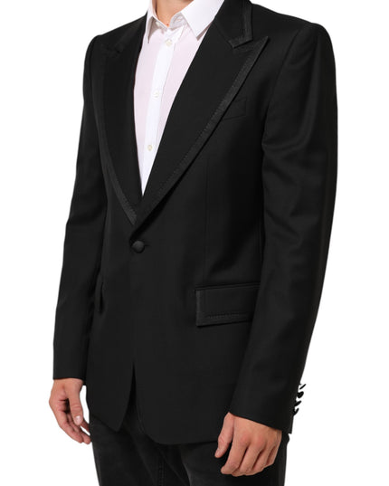 Dolce & Gabbana Black Wool 1 Button Suit Jacket Men Blazer