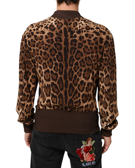 Dolce & Gabbana Brown Leopard Print "Sneak Peek" Patch Jacket