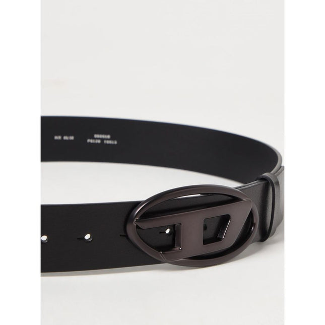 Diesel Black Leather Regular Belt