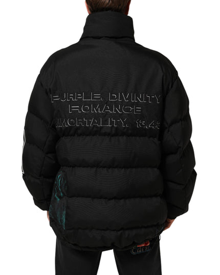 Dolce & Gabbana Black Nylon Puffer Men Full Zip Jacket