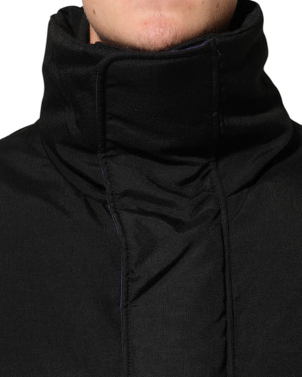 Dolce & Gabbana Black Nylon Puffer Men Full Zip Jacket
