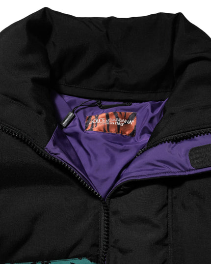 Dolce & Gabbana Black Nylon Puffer Men Full Zip Jacket
