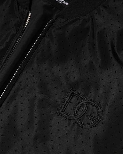 Dolce & Gabbana Black Acetate Full Zip Bomber Men Jacket