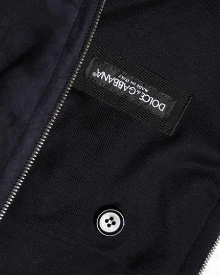 Dolce & Gabbana Black Leather Full Zip Hooded Blouson Jacket