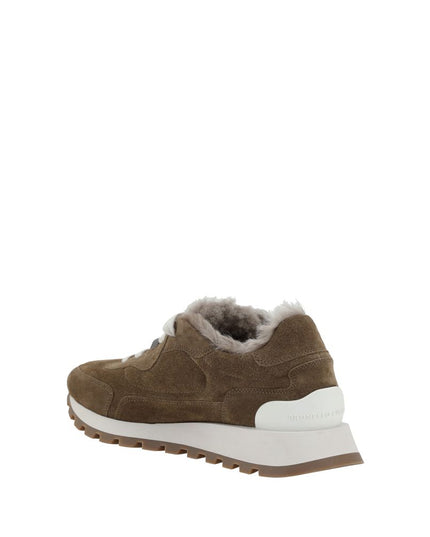 Brunello Cucinelli Brown Rubber Platform Sneakers