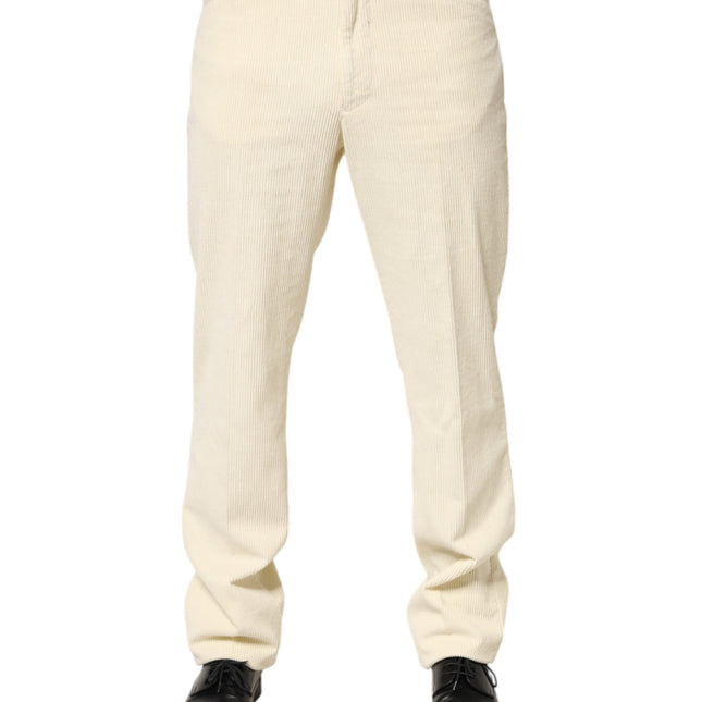 Burberry Beige Corduroy Cotton Straight Men Trouser Pants