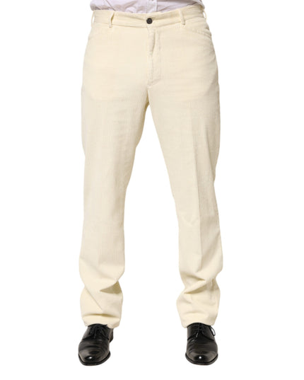 Burberry Beige Corduroy Cotton Straight Men Trouser Pants