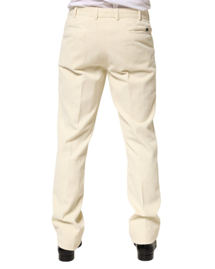 Burberry Beige Corduroy Cotton Straight Men Trouser Pants