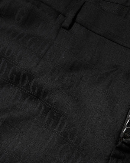 Dolce & Gabbana Black Wool Mid Waist Dress Men Trouser Pants