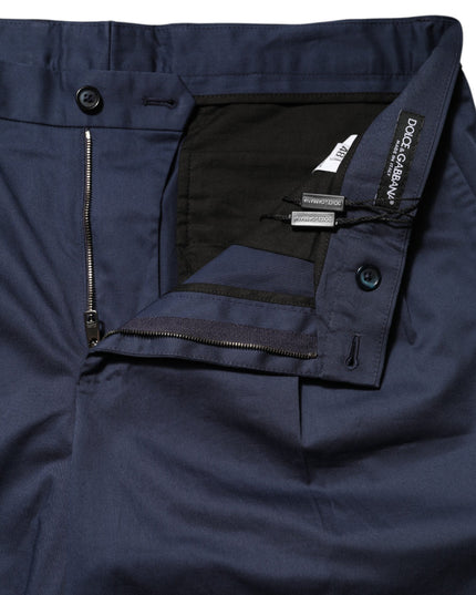 Dolce & Gabbana Blue Cotton Stretch Mid Waist Bermuda Shorts