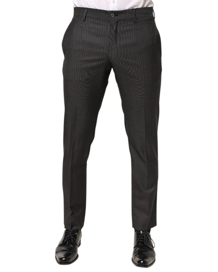 Dolce & Gabbana Black Polyester Mid Waist Dress Trouser Pants