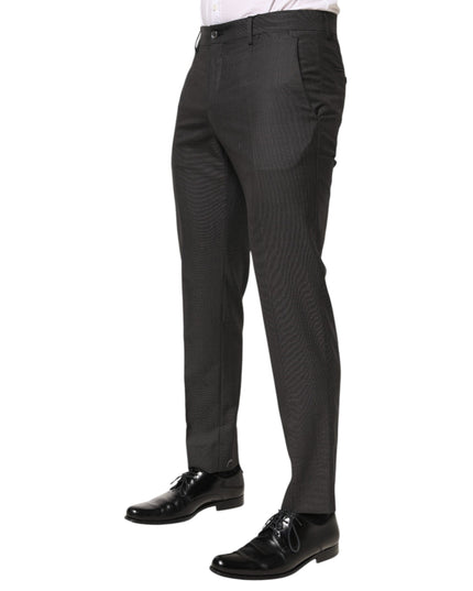 Dolce & Gabbana Black Polyester Mid Waist Dress Trouser Pants