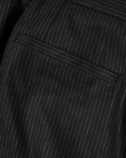 Dolce & Gabbana Black Cotton Mid Waist Dress Trouser Pants