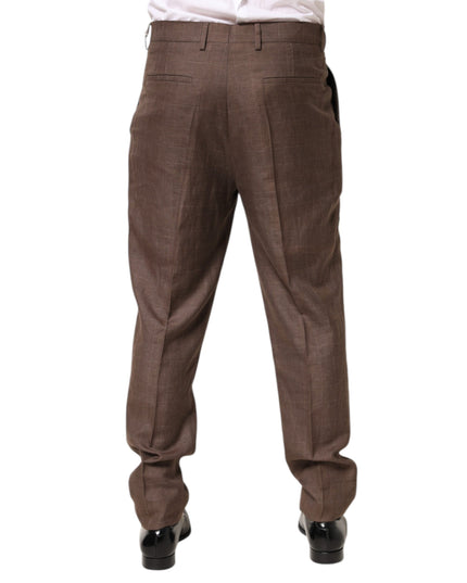 Brunello Cucinelli Brown Wool Mid Waist Dress Trouser Pants